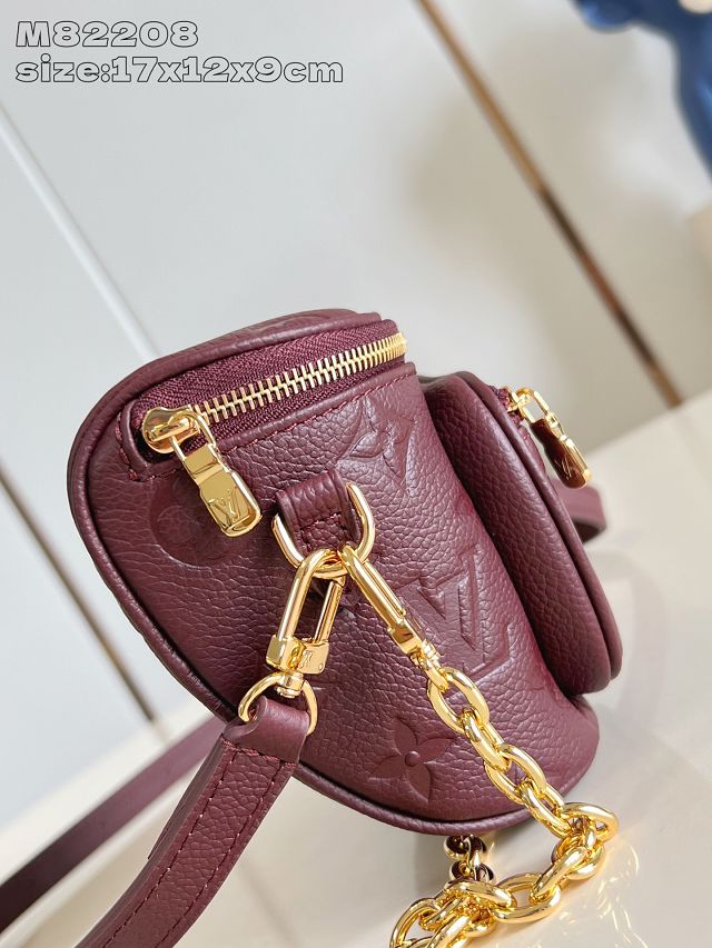 Louis vuitton original calfskin mini bumbag M25905 garnet