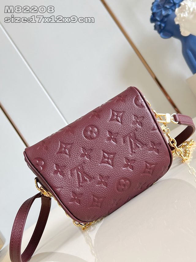 Louis vuitton original calfskin mini bumbag M25905 garnet