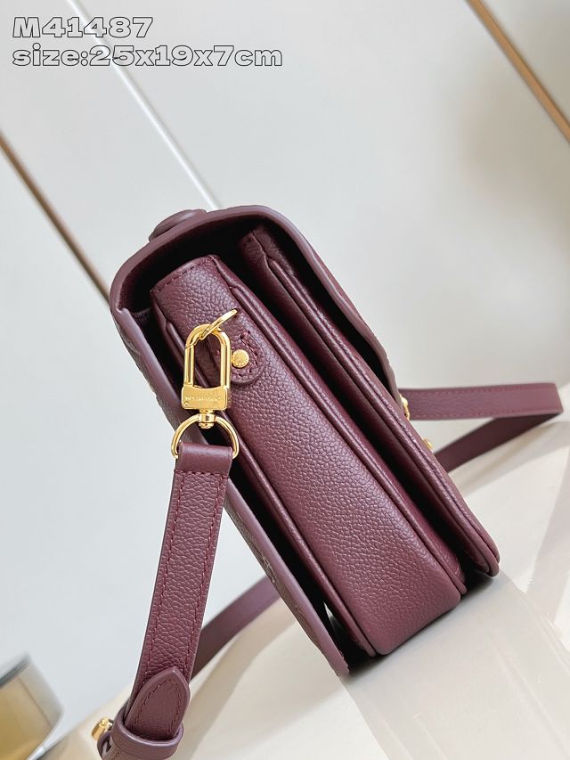 Louis vuitton original calfskin pochette metis M25939 garnet