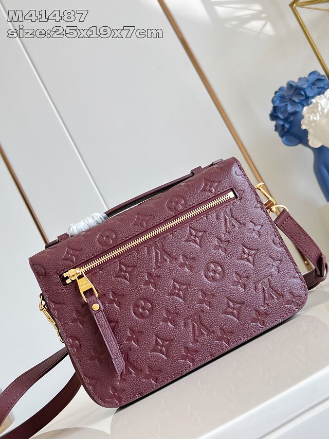 Louis vuitton original calfskin pochette metis M25939 garnet