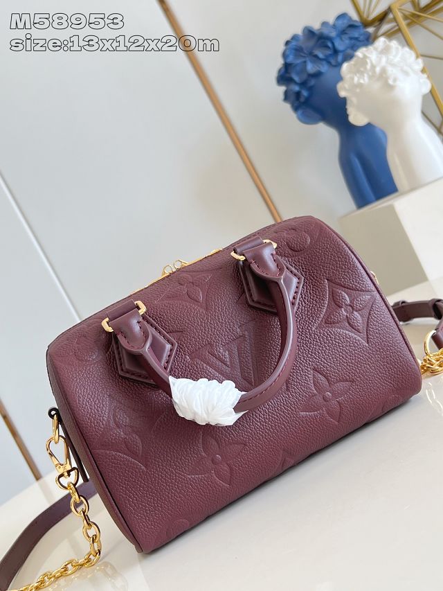 Louis vuitton original calfskin speedy 20 M25929 garnet
