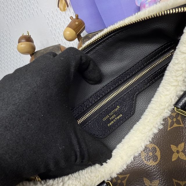 Louis vuitton original monogram canvas speedy soft 30 teddy M26326