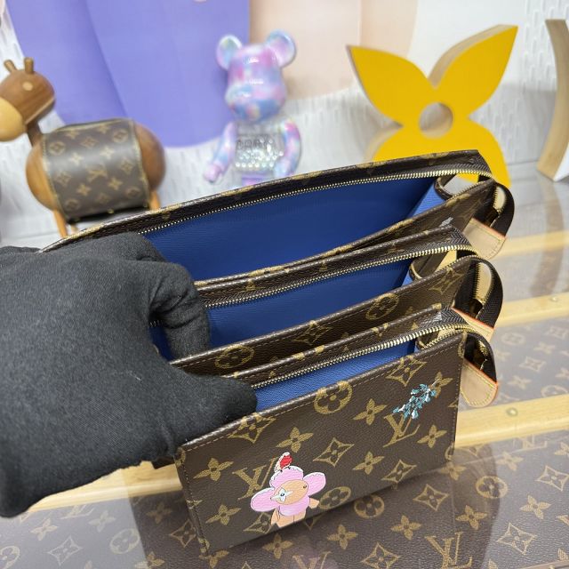 Louis vuitton original monogram canvas trio toilet pouch M15357