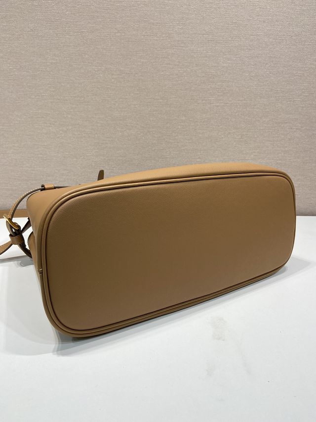 Prada original calfskin medium belt buckle handbag 1BA417 brown