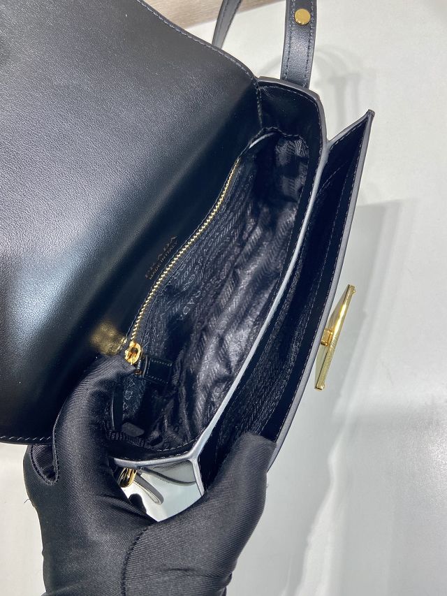 Prada original calfskin small shoulder bag 1BD366 black