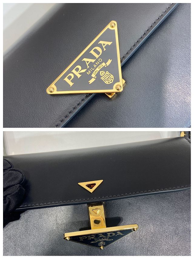 Prada original calfskin small shoulder bag 1BD366 black