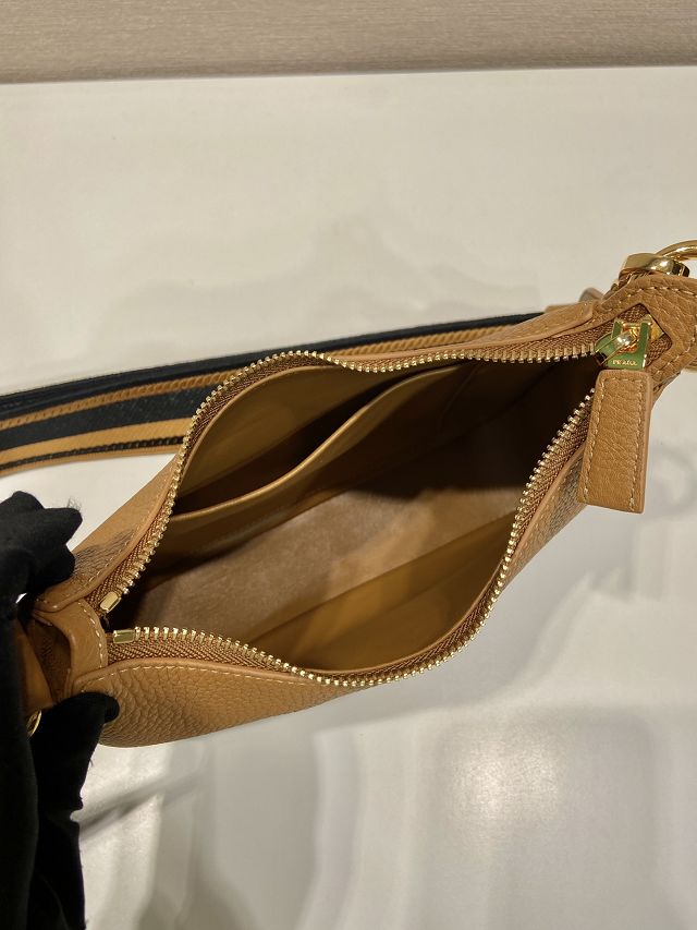 Prada original grained calfskin small shoulder bag 1BH193 caramel