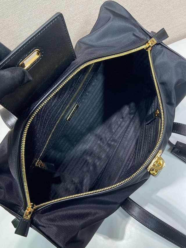 Prada original nylon medium travel bag 1BB135 black