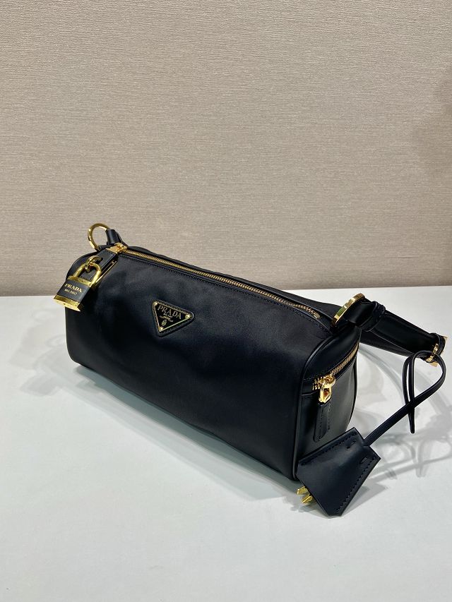 Prada original nylon boston shoulder bag 1BC233 black