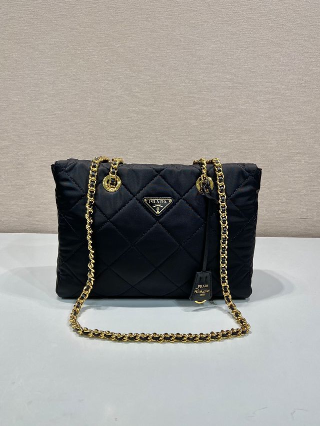 Prada original nylon medium tote bag 1BG529 black