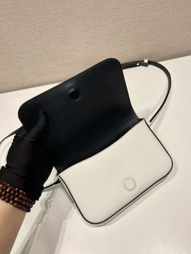 Prada original saffiano calfskin small shoulder bag 2VD061 white