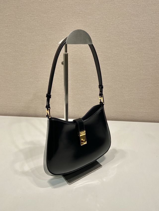 Prada original calfskin small cleo bag 1BC169A black