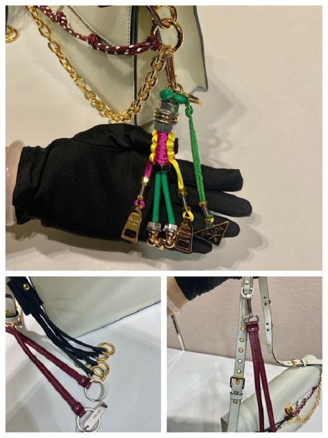 Prada original soft calfskin sound small shoulder bag 1BD379 white