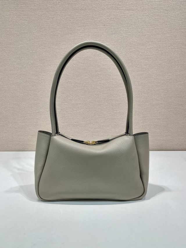 Prada original calfskin darling medium shoulder bag 1BA444 grey