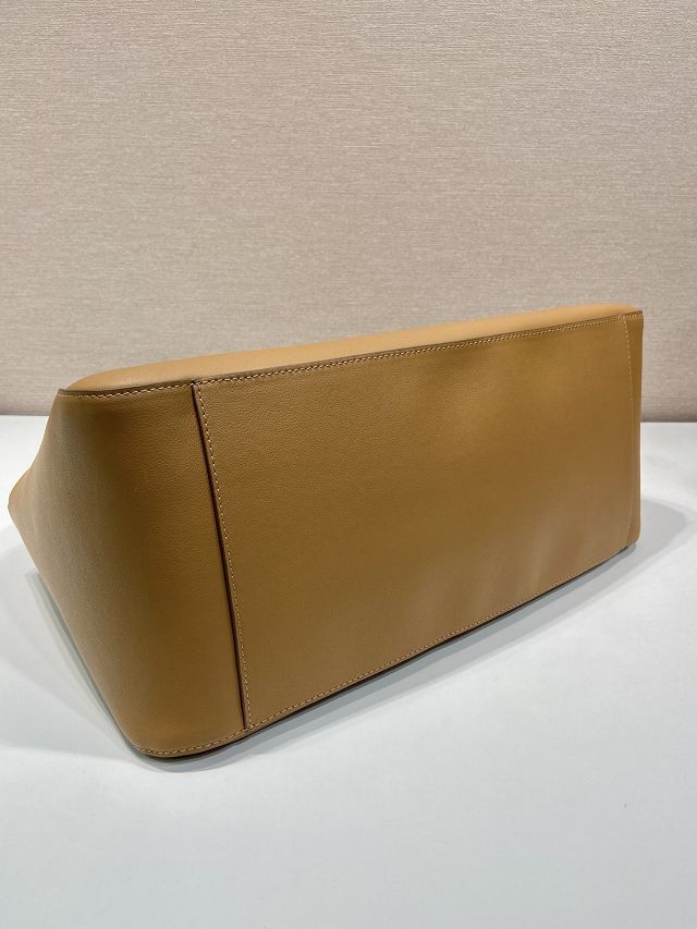 Prada original calfskin medium tote bag 1BG510 brown