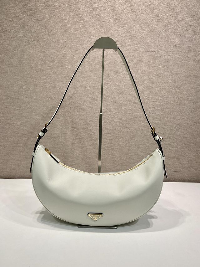 Prada original calfskin medium shoulder bag 1BC255 white