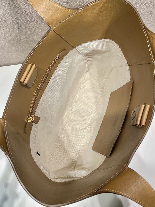 Prada original calfskin medium tote bag 1BG512 brown