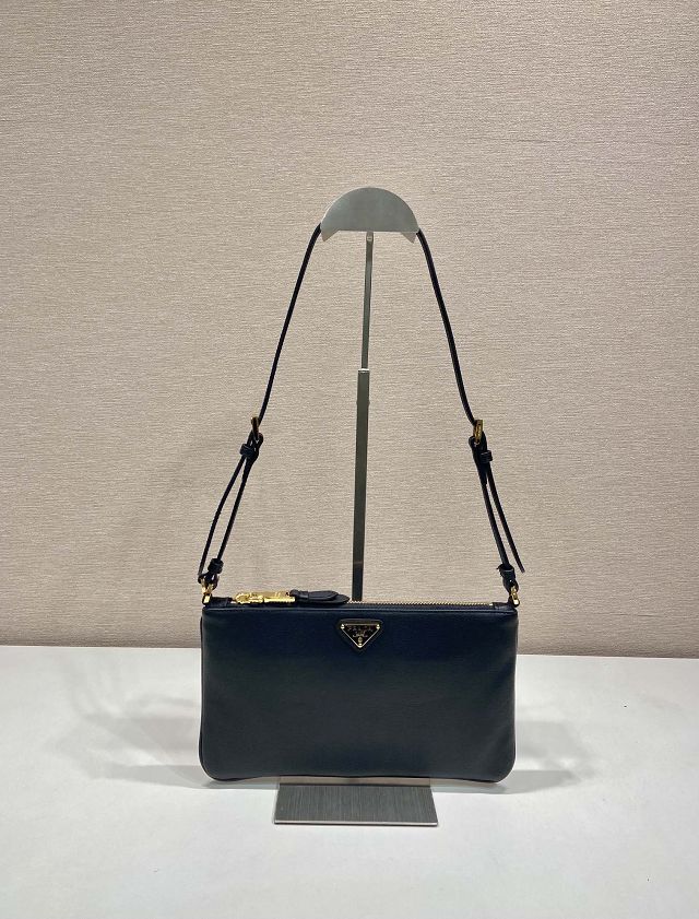 Prada original calfskin pouch 1BC238 black