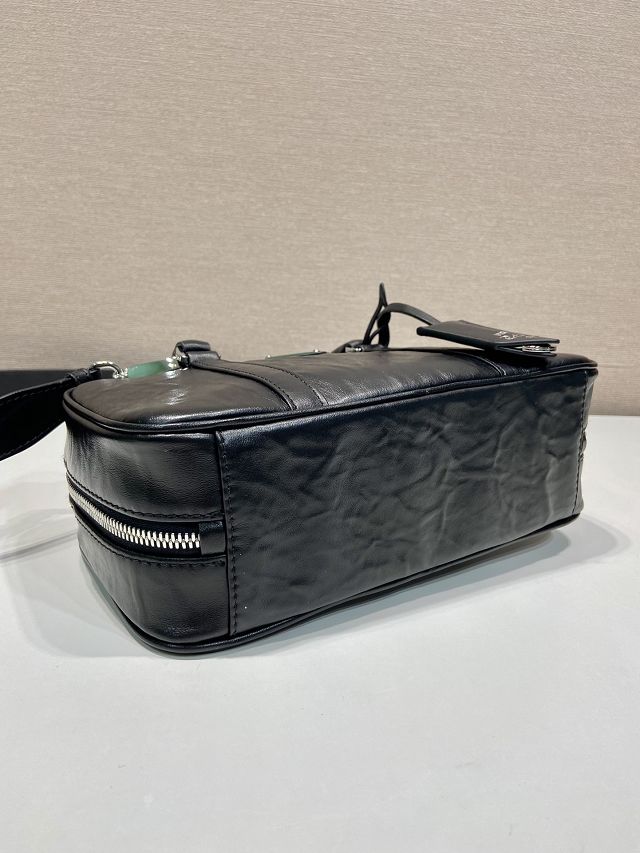 Prada original lambskin small boston bag 1BB098 black