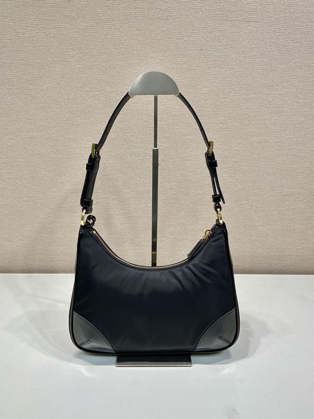 Prada original nylon small shoulder bag 1BC214 black