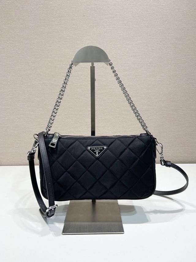 Prada original nylon small shoulder bag 1BH026 black