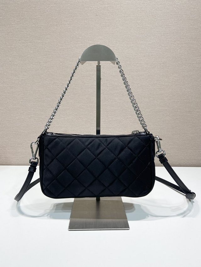 Prada original nylon small shoulder bag 1BH026 black