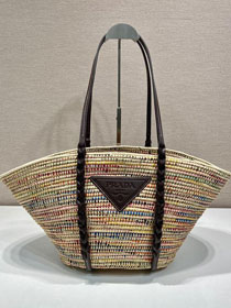 Prada original raffia basket bag 1BG312 multicolor