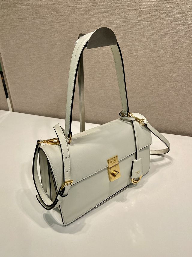 Prada original soft calfskin sound medium shoulder bag 1BN023 white