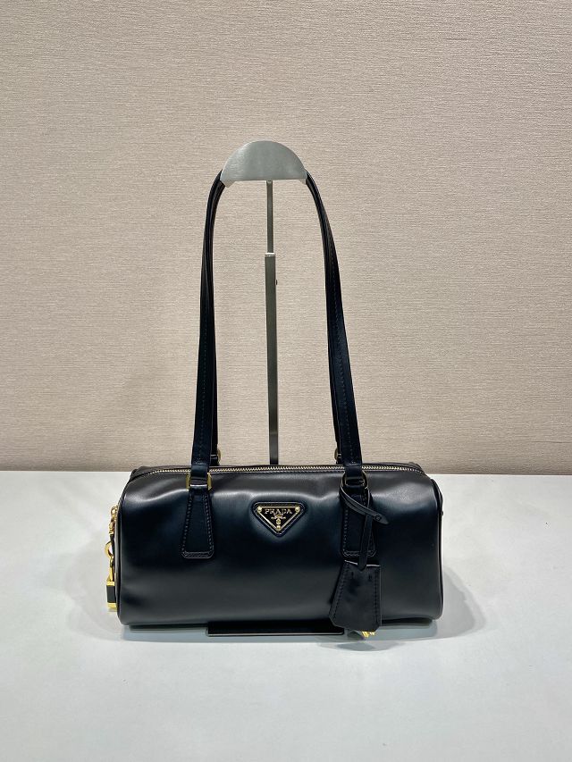 Prada original soft calfskin top handle bag 1BB127 black