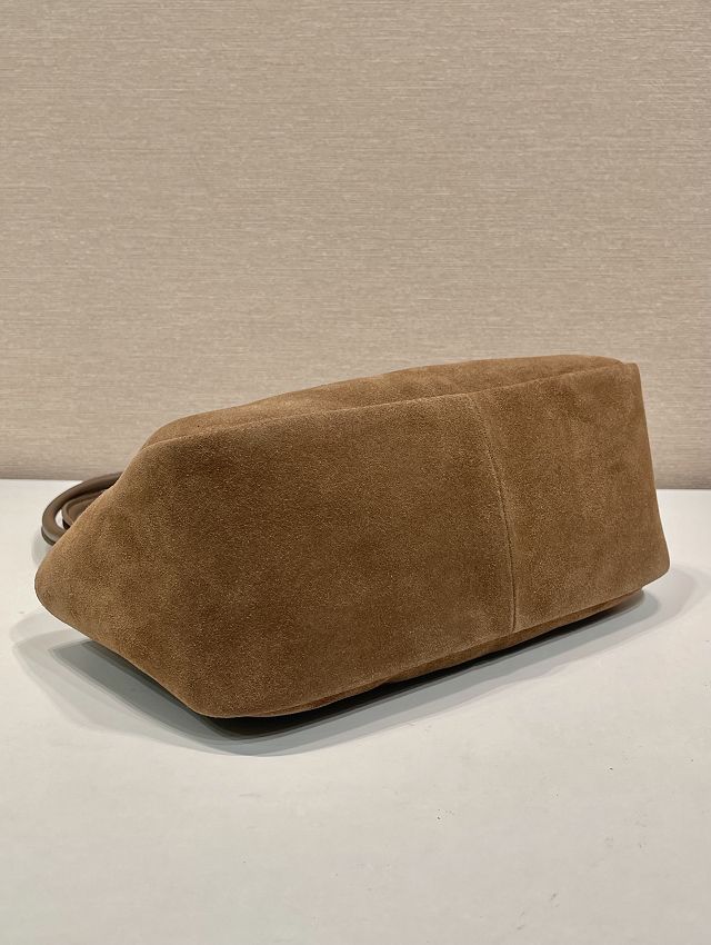 Prada original suede calfskin darling medium shoulder bag 1BA444 brown