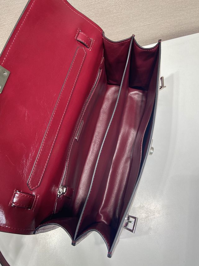 Prada original calfskin medium handbag 1BN026 bordeaux