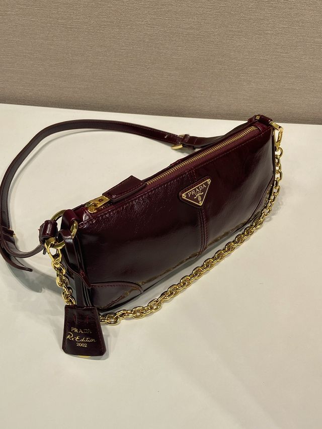 Prada original calfskin medium shoulder bag 1BC221 bordeaux