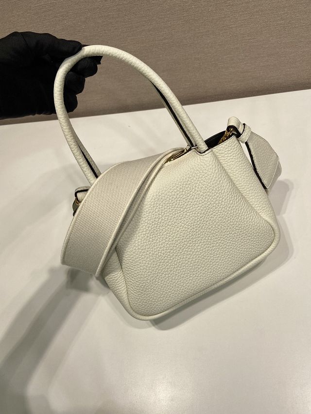 Prada original calfskin mini tote bag 1BA362 white