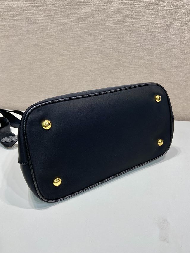 Prada original nylon medium top handle bag 1BA173 black