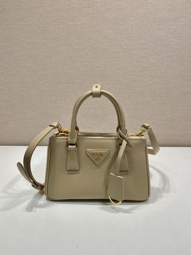 Prada original saffiano calfskin galleria mini bag 1BA916 beige