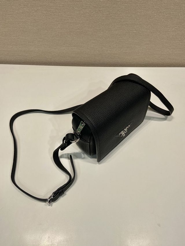 Prada original calfskin small shoulder bag 1BD332 black