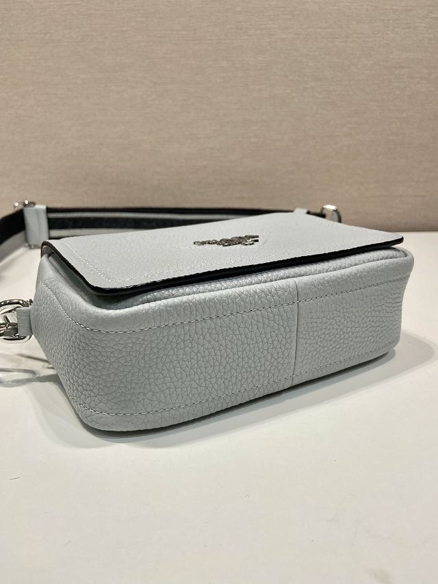 Prada original calfskin small shoulder bag 1BD332 light grey