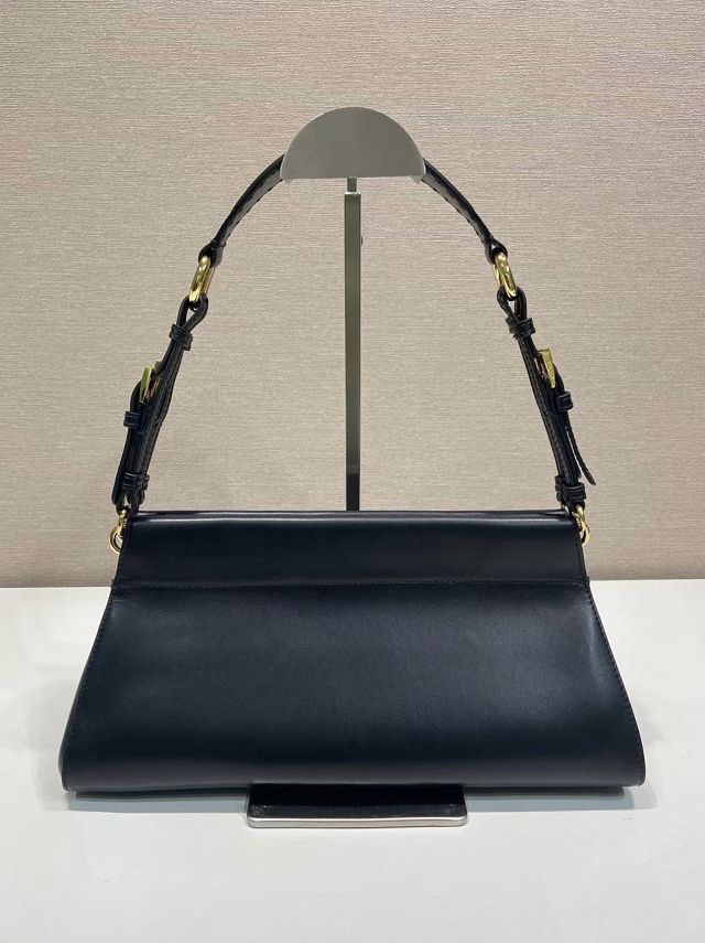 Prada original calfskin top handle bag 1BC262 black