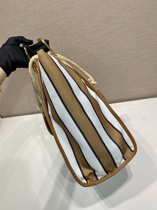 Prada original nylon medium tote bag 1BG561 white&brown