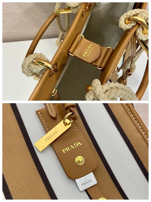 Prada original nylon medium tote bag 1BG561 white&brown