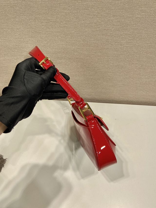 Prada original patent leather shoulder bag 1BD345 red