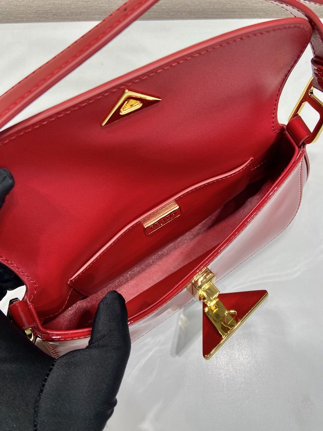 Prada original patent leather shoulder bag 1BD345 red