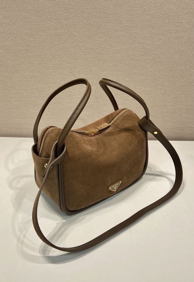 Prada original suede darling handbag 1BA451 brown