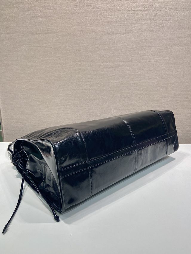 Prada original calfskin bonnie tote bag 2VG128 black