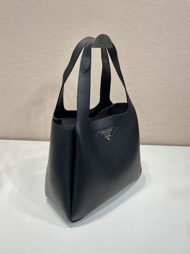 Prada original calfskin large tote bag 1BG338 black