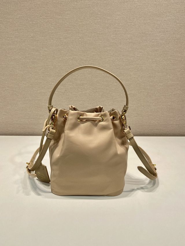 Prada original nylon 1978 mini bucket bag 1BE067 apricot