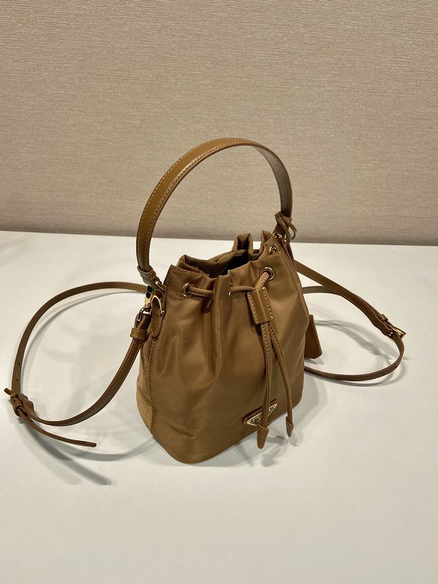 Prada original nylon 1978 mini bucket bag 1BE067 brown