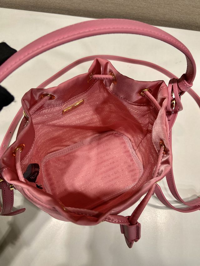 Prada original nylon 1978 mini bucket bag 1BE067 pink