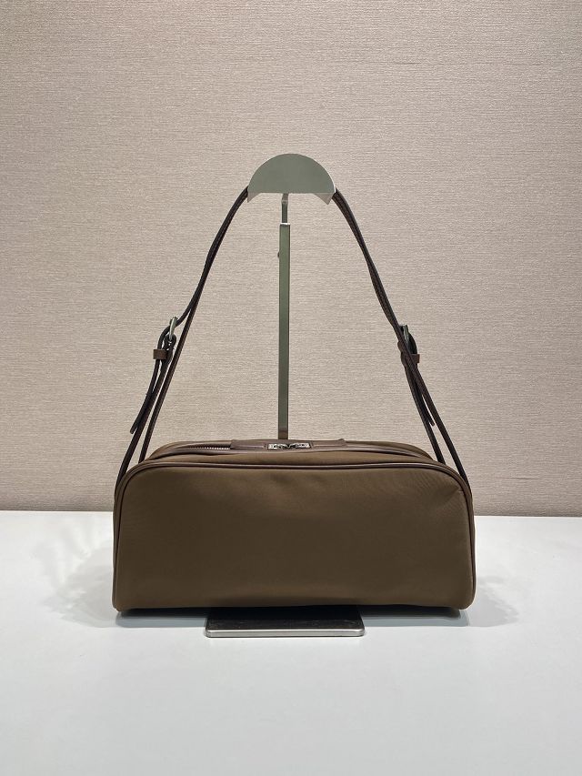 Prada original nylon shoulder bag 1BC249 brown