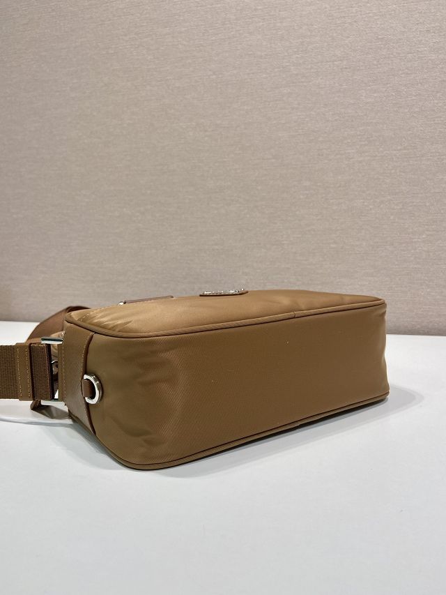 Prada original nylon small shoulder bag 1BC167 brown